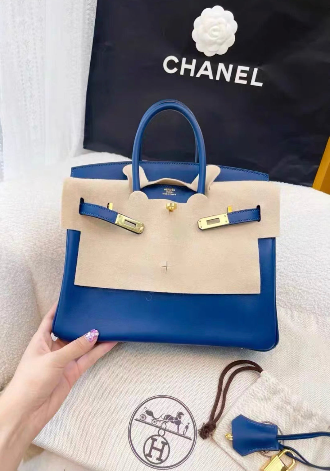 Hermes Birkin 25 Bleu Saphir Swift Gold Hardware