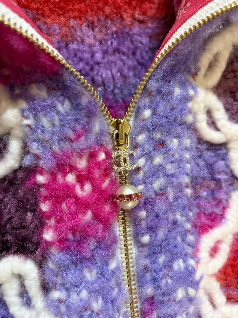 Chanel 20N pink gradient cashmere knit vest
