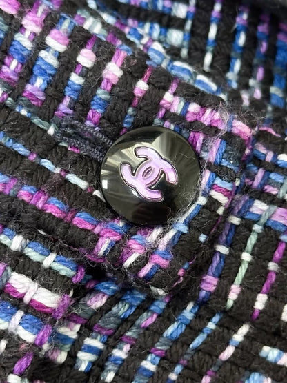 Chanel 23B purple mixed-colour tweed pants