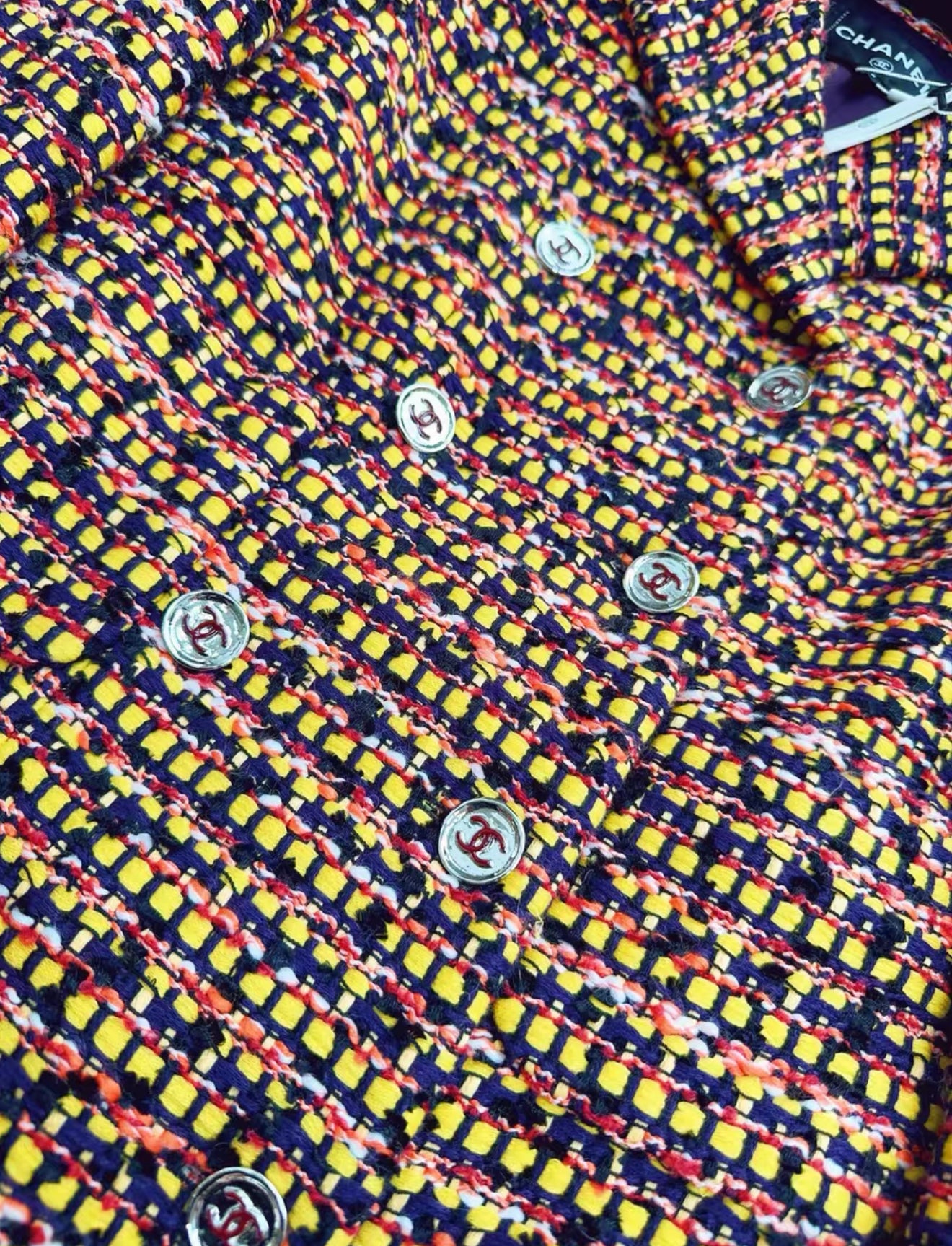 Chanel 23A Multicolor Tweed Long Coat