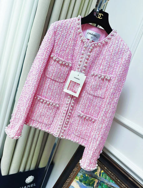Chanel 25P Pink Tweed Jacket – Wararni.com