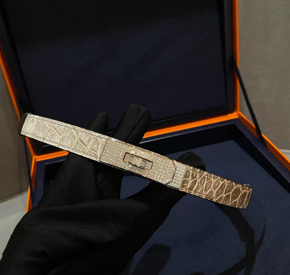Hermes Diamond Himalaya Kelly Belt