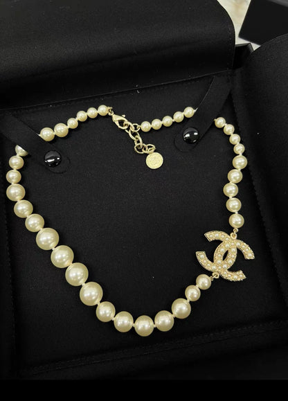 Chanel Necklace Pearl CC 100th Anniversary 44cm w/Box Limited RARE