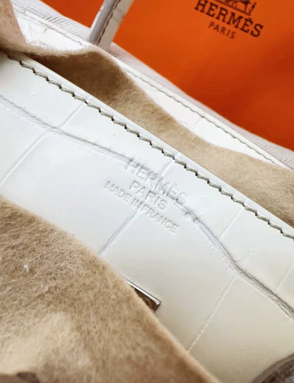 Hermes birkin 30 Himalaya Alligator Leather Palladium Hardware