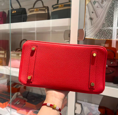 HERMES BIRKIN 25 ROUGE DE COEUR TOGO LEATHER GOLD HARDWARE