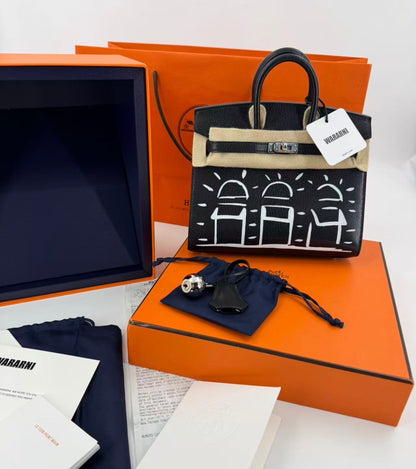 Hermès Birkin 20 Faubourg Disco – Veau Box Noir, Palladium Hardware