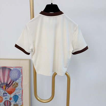 Miu miu Color Block Letter Print T-Shirt