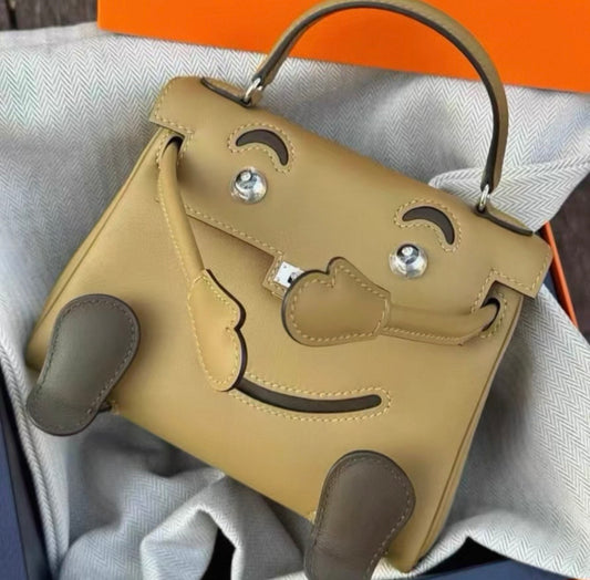 Hermes Kelly doll Biscuit Swift leather palladium hardware