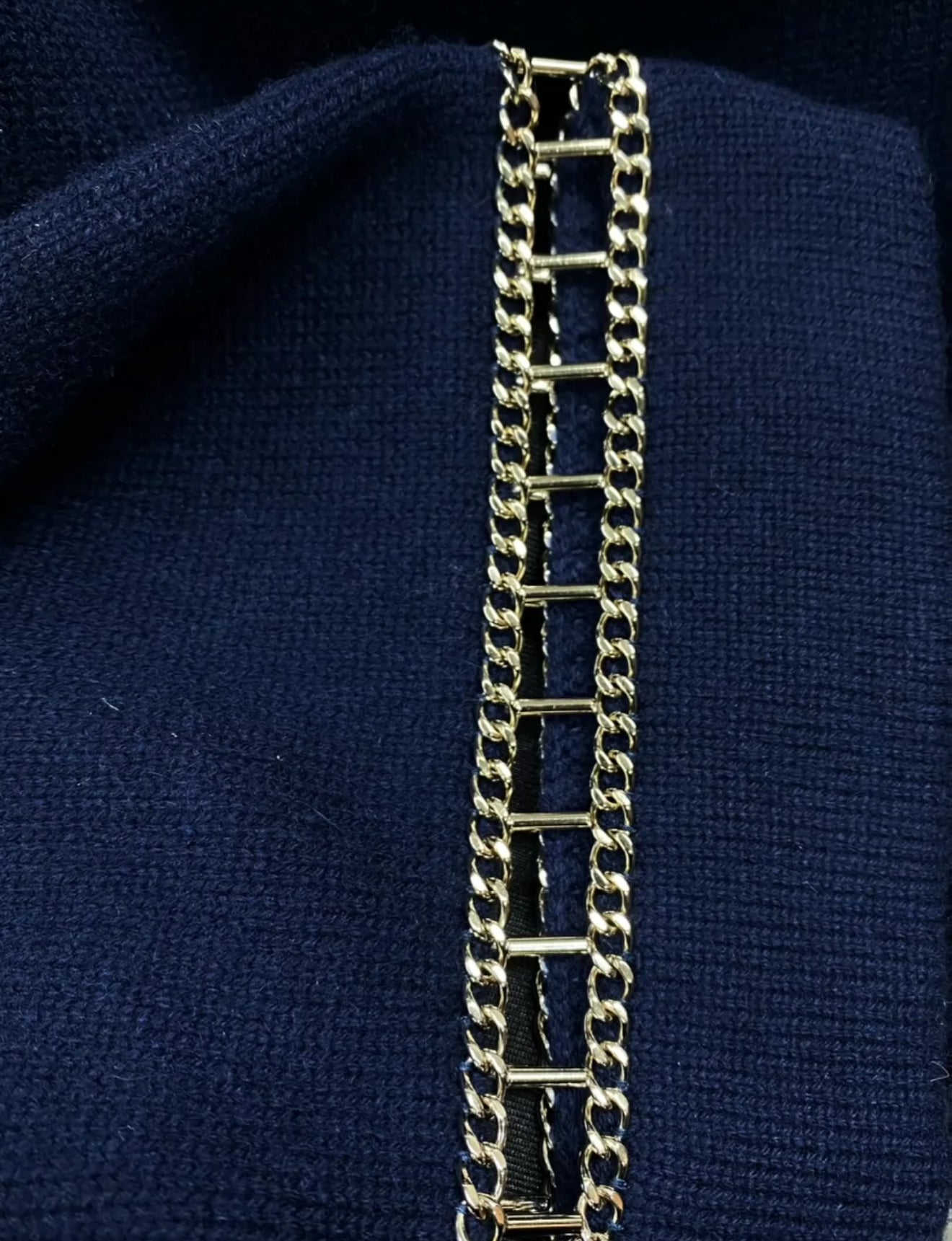 Chanel 20C dark blue knitted dress