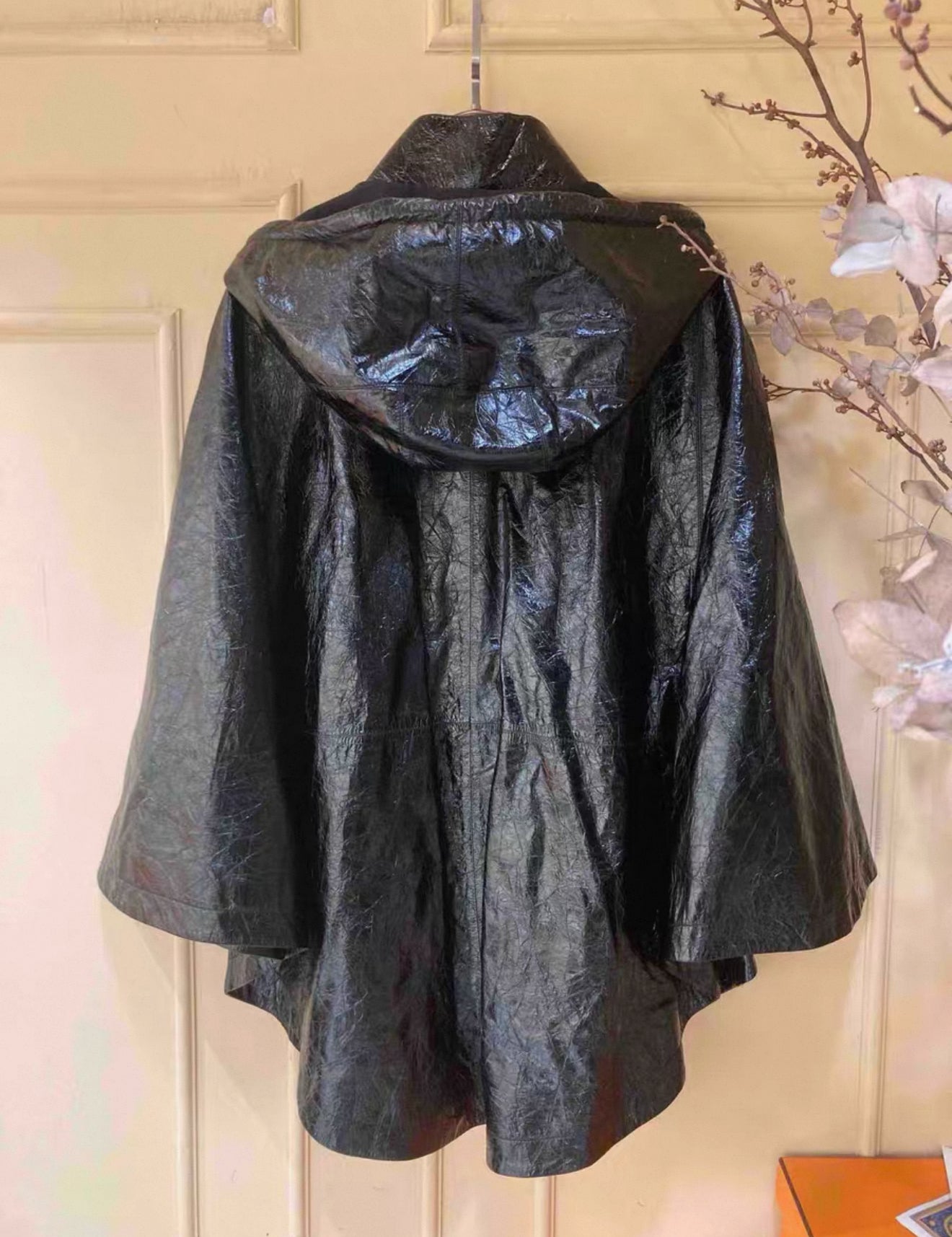 Chanel 19K leather cape coat
