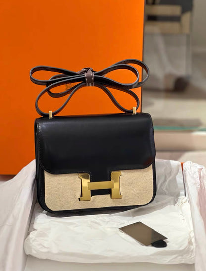 Hermes Constance 19 Mirror Black Box calf leather Gold hardware