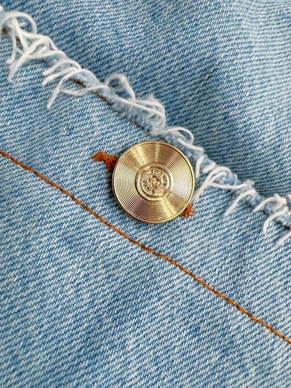 Chanel 20p oversized blue denim jacket