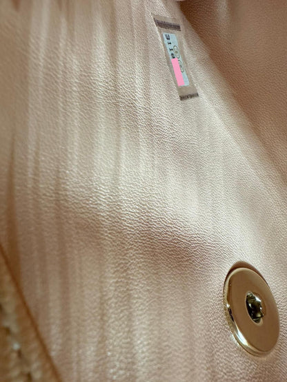 Chanel peach grained leather mini coco handle with light gold hardware