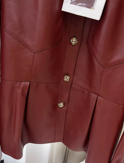 Chanel 22K Burgundy Leather Jacket