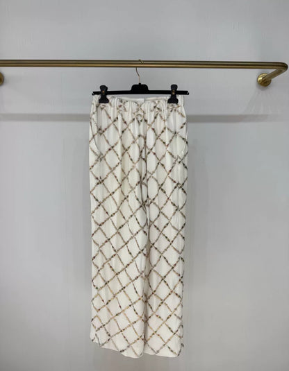 Chanel 22B silk wide-leg pants