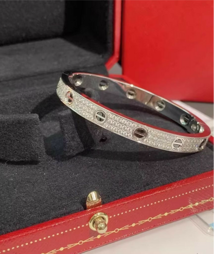 Cartier Love Wide Bracelet – Black Ceramic & White Gold with Diamonds (Size 17)