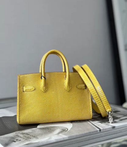 Hermès Limited Edition Yellow Lizard Micro Birkin 15 Palladium Hardware