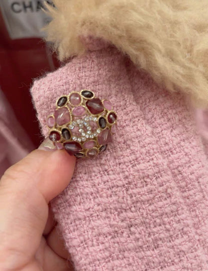 Chanel 22k pink shearling coat