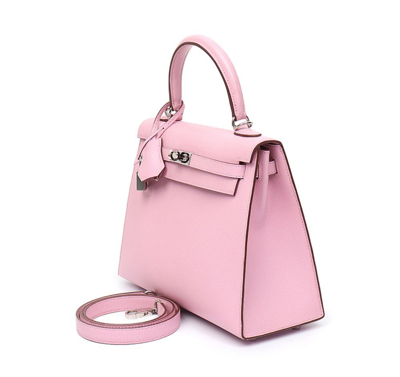 Hermès Kelly Sellier 25 Mauve Sylvestre Epsom Palladium Hardware