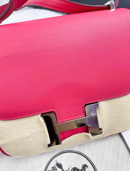 Hermes Constance Mini Pink Swift leather palladium hardware