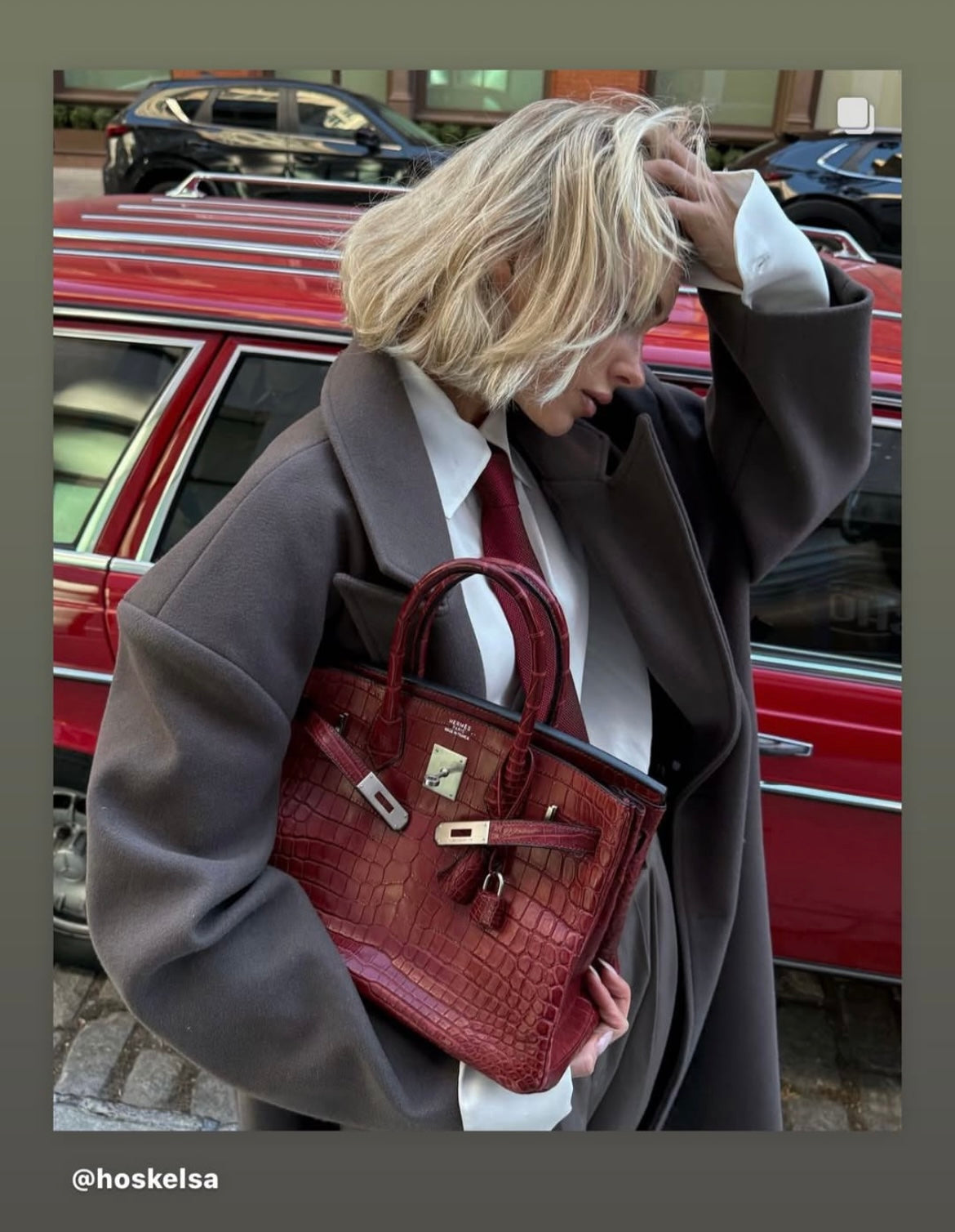 HERMÈS BIRKIN 30 BORDEAUX POROSUS CROCODILE PALLADIUM HARDWARE