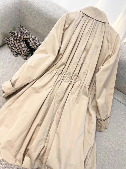 Chanel 25B trench coat with CC logo print