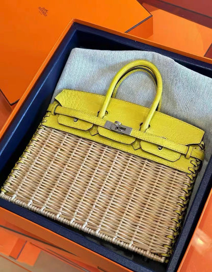 Hermès Birkin 25 Picnic Lime Matte Crocodile Palladium Hardware Horse stamp