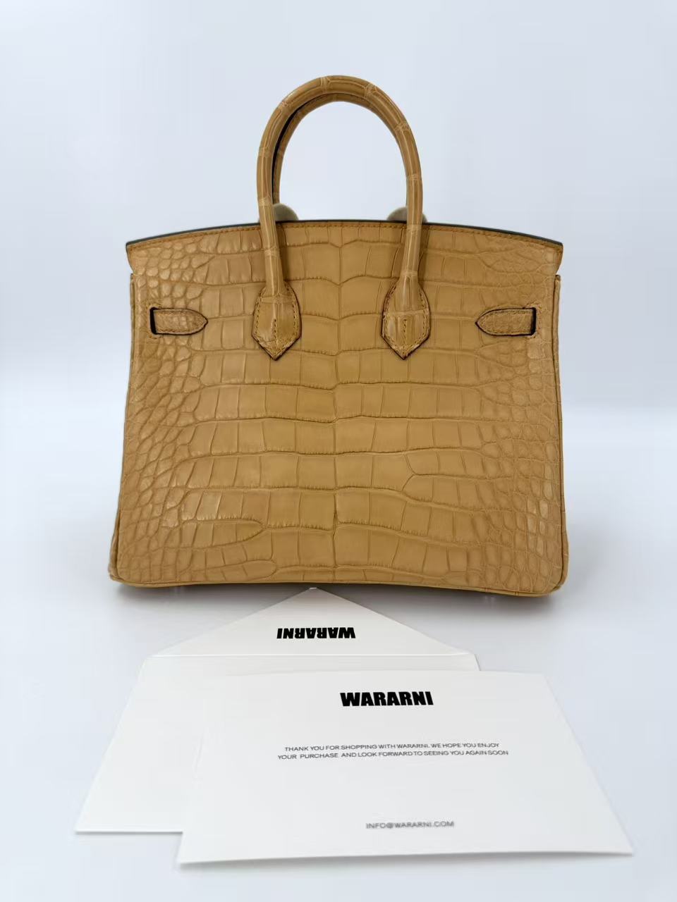 Hermes Birkin 25 Blond Matte Alligator Palladium hardware (new color)