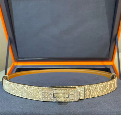 Hermes Diamond Himalaya Kelly Belt