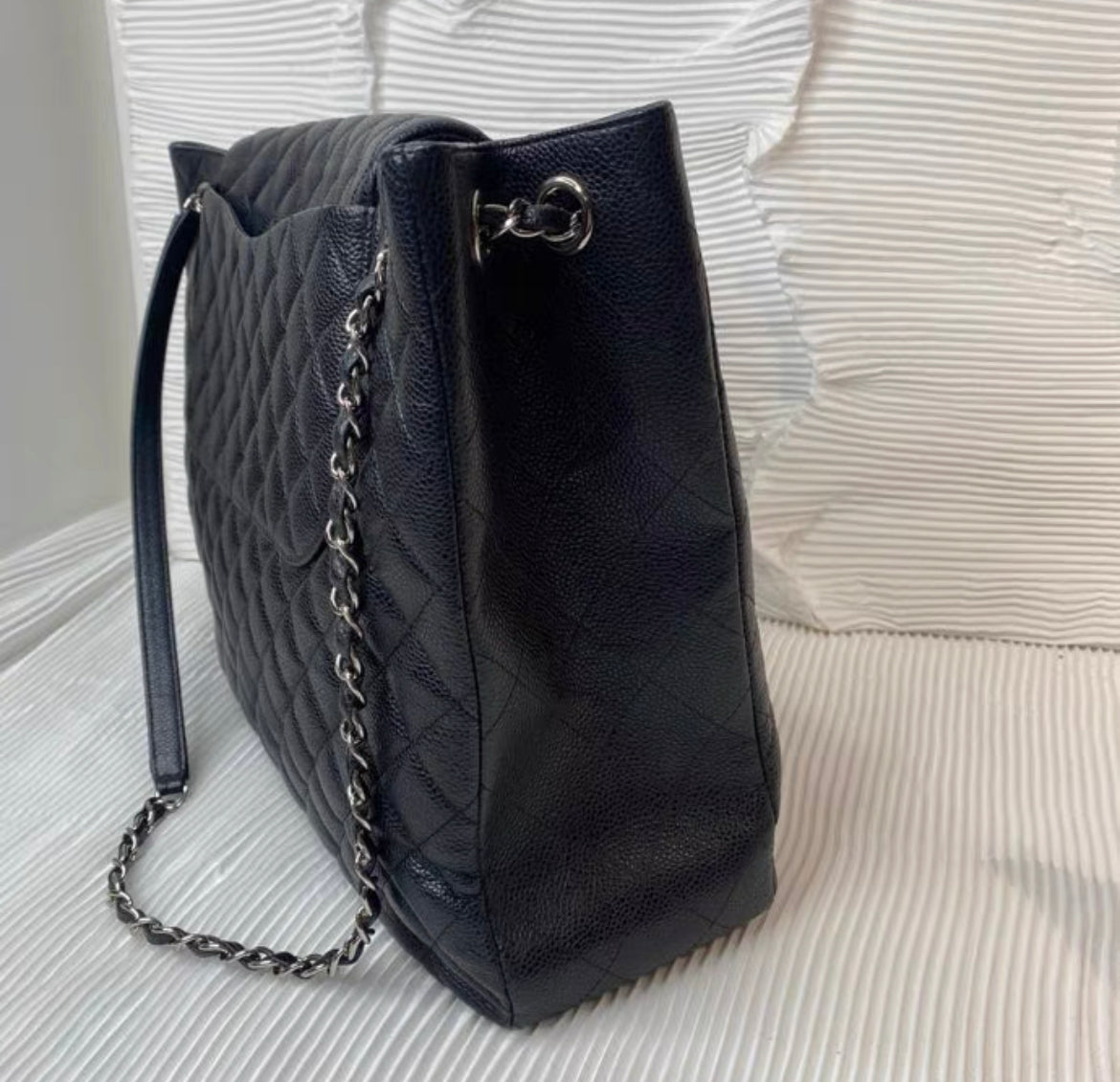 Chanel Paris-Edinburgh Black Caviar Flap Tote Bag