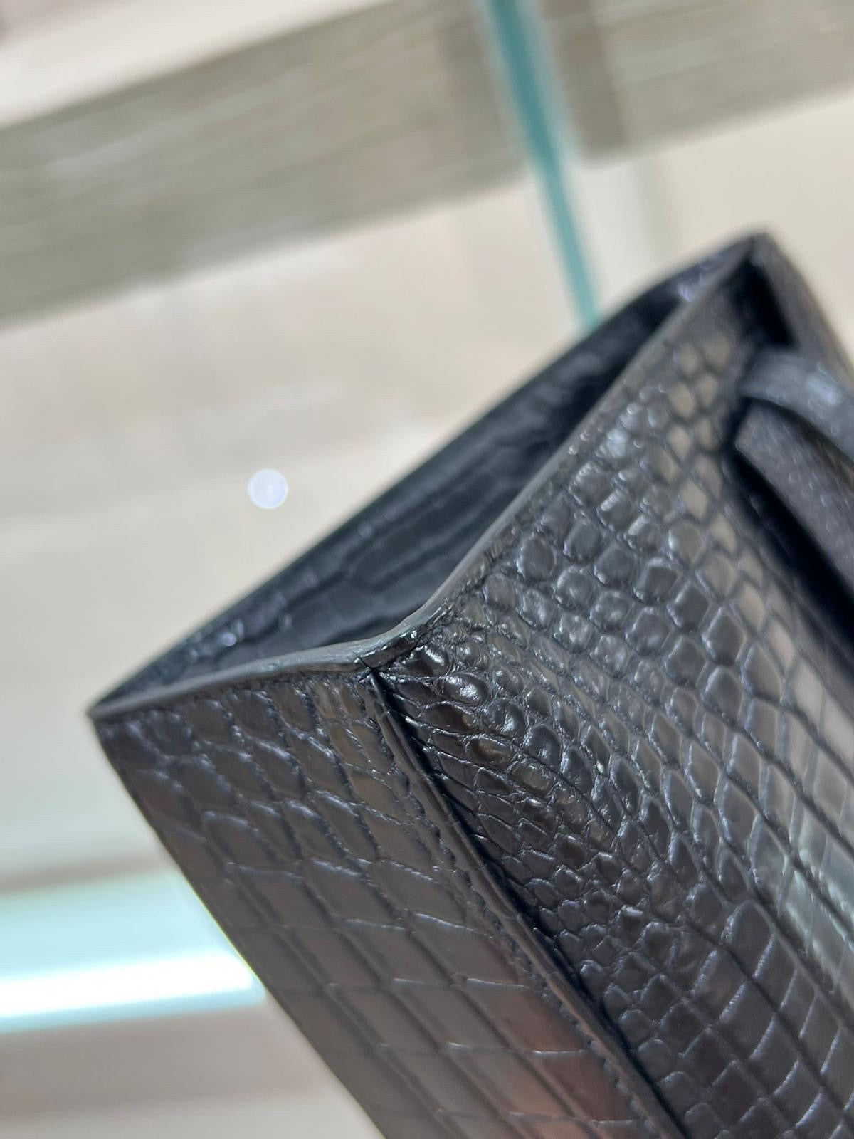 Hermès Mini Kelly Pochette So Black Matte Crocodile