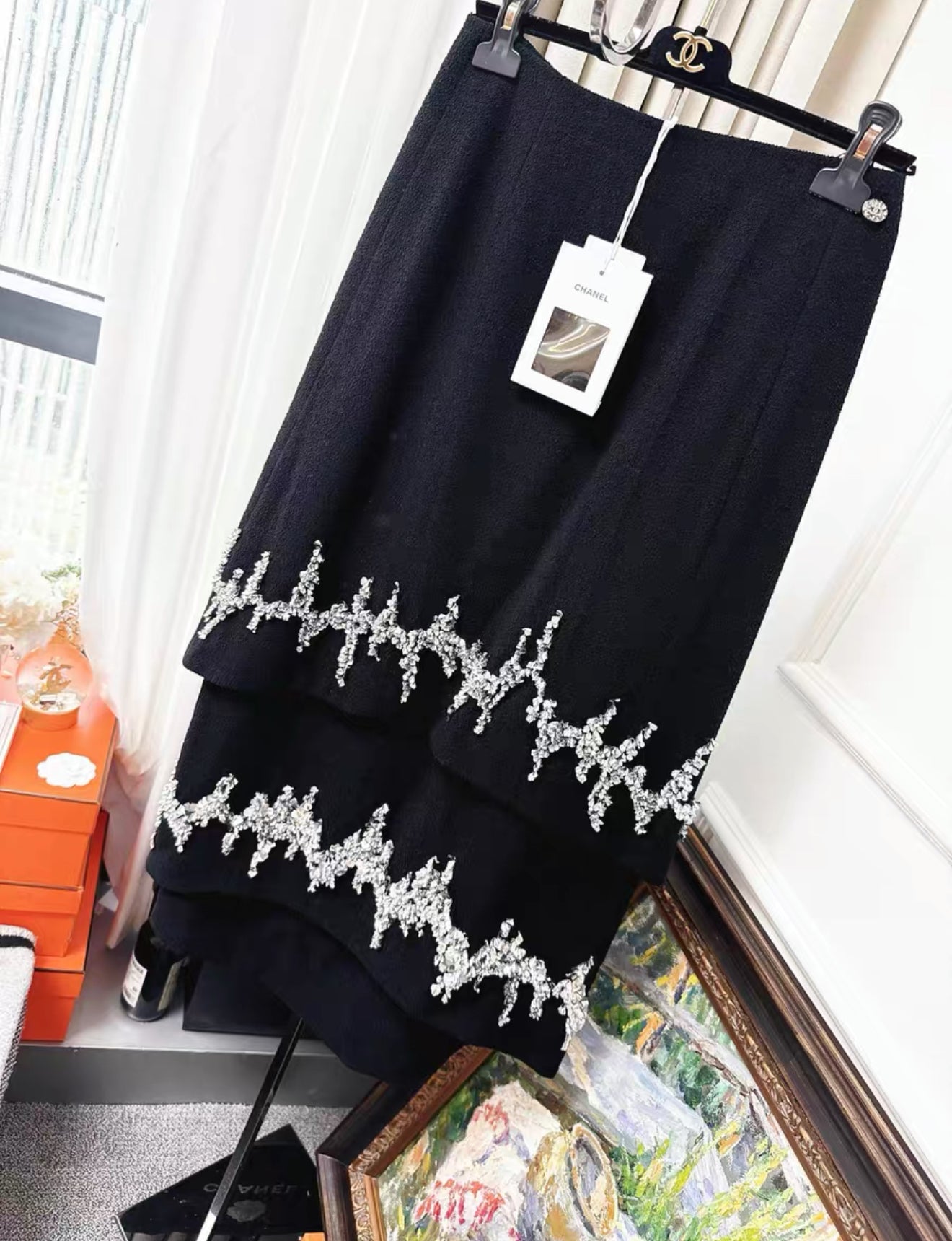 Chanel 22A black & silver skirt