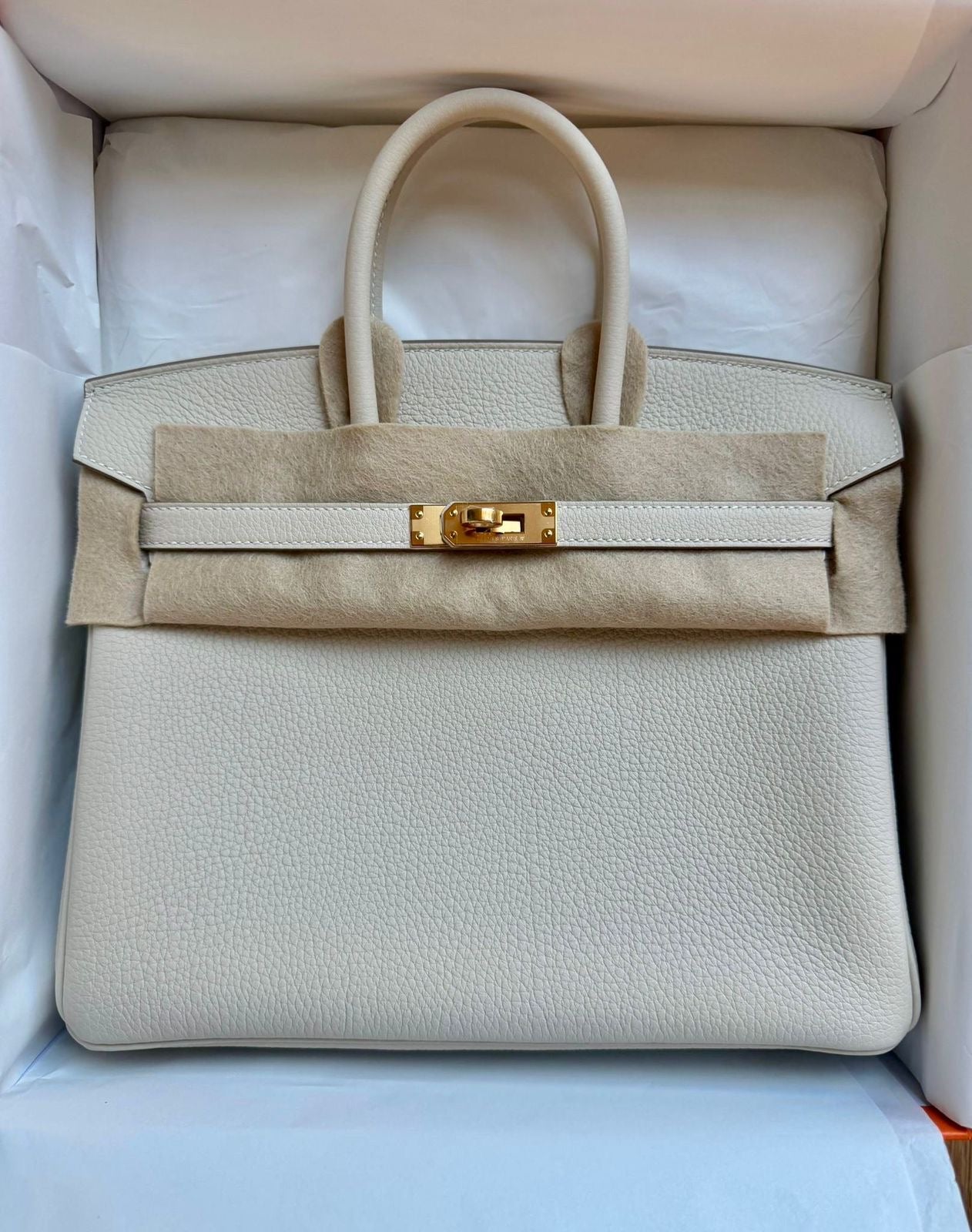 Hermes Birkin 25 Craie Togo leather Gold hardware