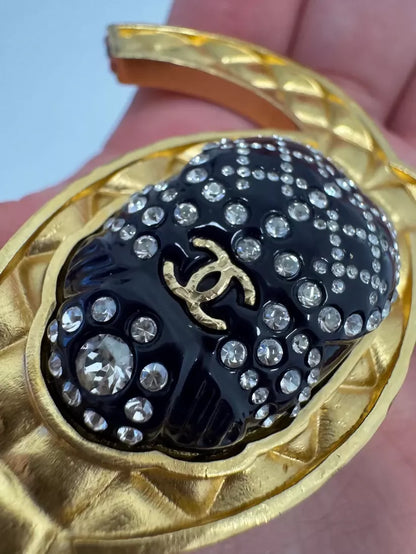 Chanel 19A Egypt Multicolor XL Beetle Brooch