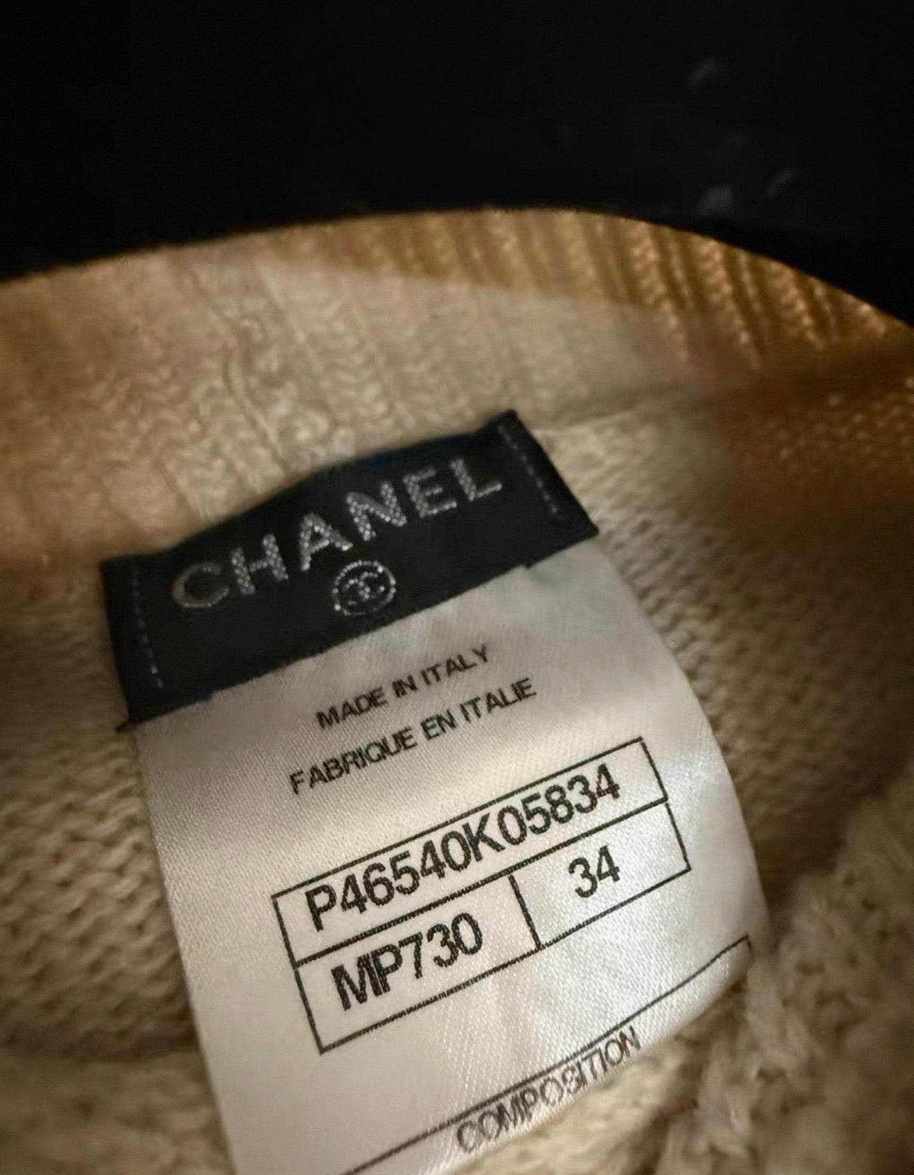 Chanel 13A ecru wool turtleneck sweater
