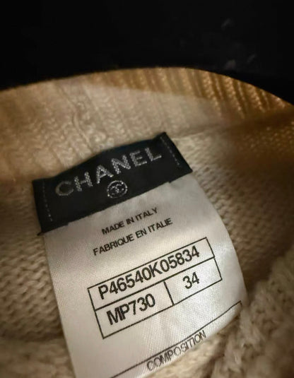 Chanel 13A ecru wool turtleneck sweater