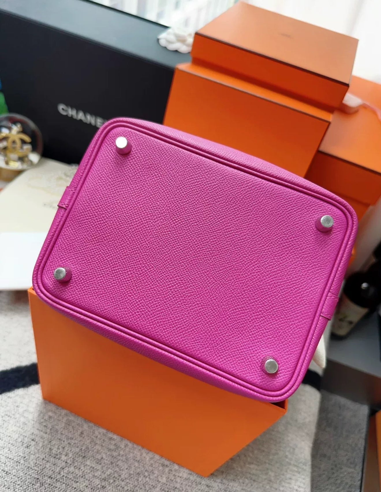 HERMES Picotin 18 Lock Tresage Veau  Epsom Magnolia