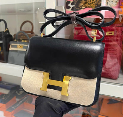 Hermes Constance 19 Mirror Black Box calf leather Gold hardware