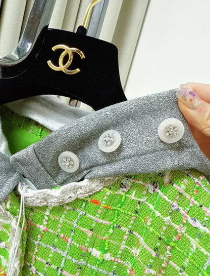 Chanel 25C Green Tweed Jacket