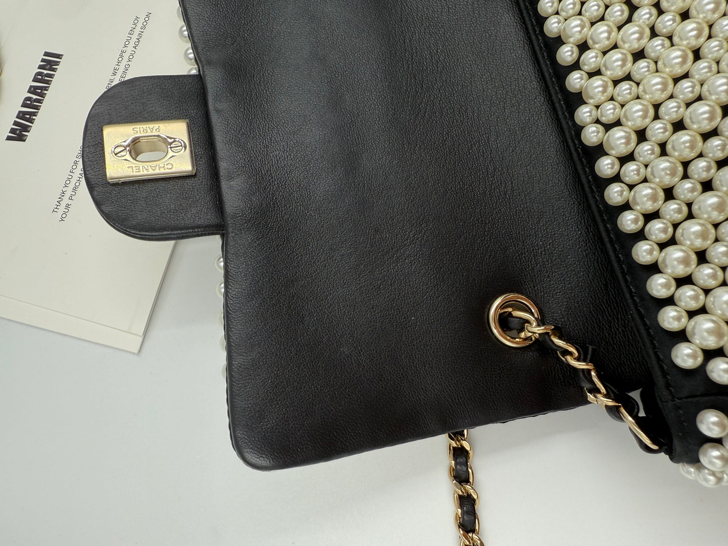 Chanel 19S Pearl-Embellished Mini Rectangular Flap Bag