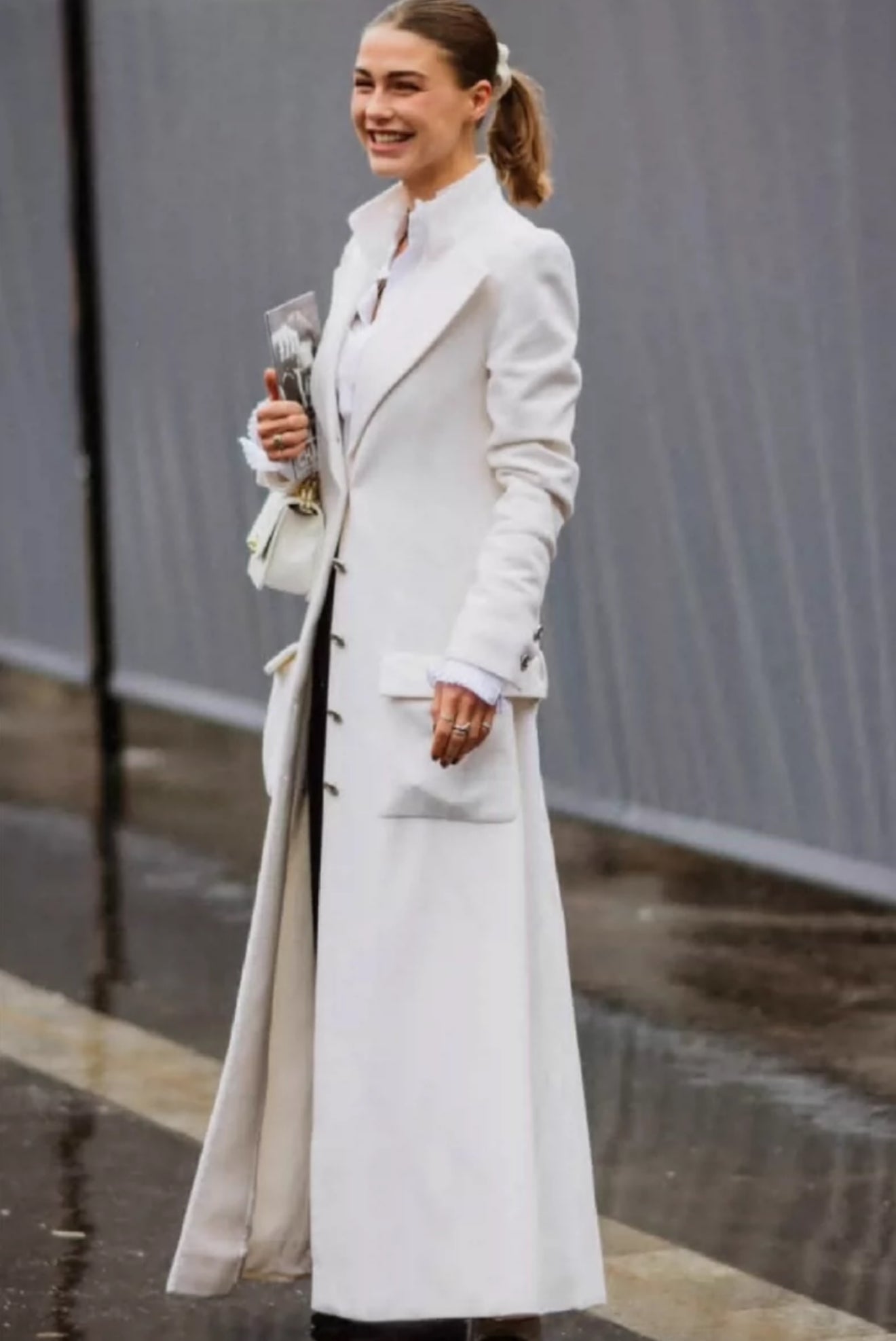 Chanel 21A Wool, Cashmere Ecru Coat