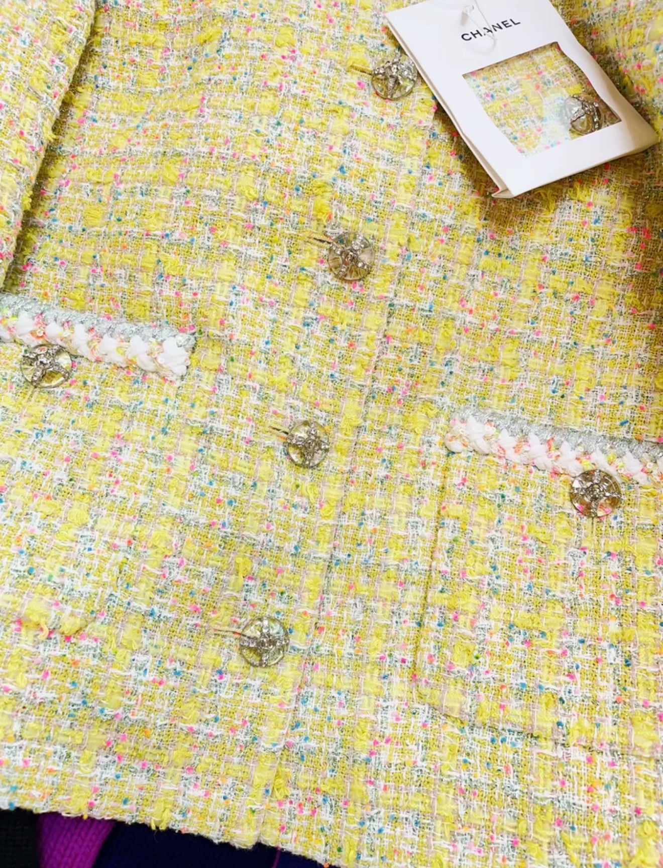 Chanel 24C Yellow Tweed Jacket