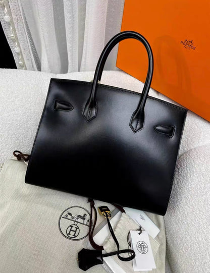 Hermès Birkin 30 Black in Sellier Box Leather with Gold Hardware Bag