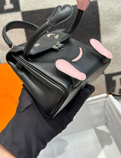 Hermès Kelly Doll Black & Pink Palladium Hardware