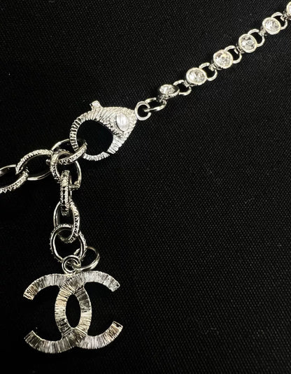 Chanel 23S bow diamond pearl double C waist chain