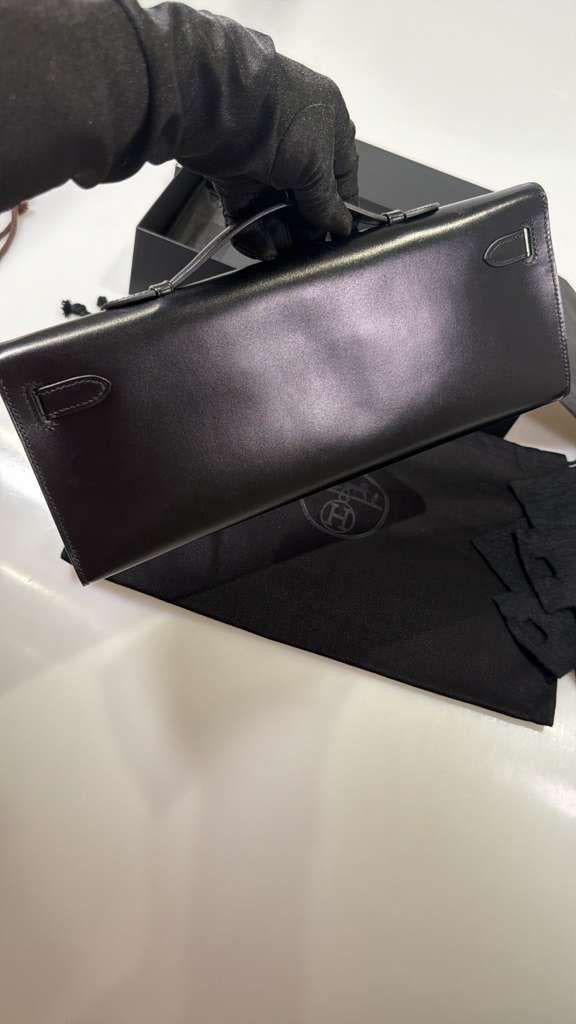 Ultra rare Hermes Kelly Cut So Black feather