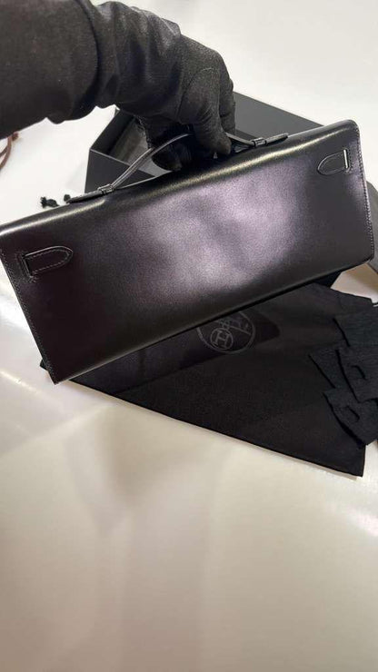 Ultra rare Hermes Kelly Cut So Black feather