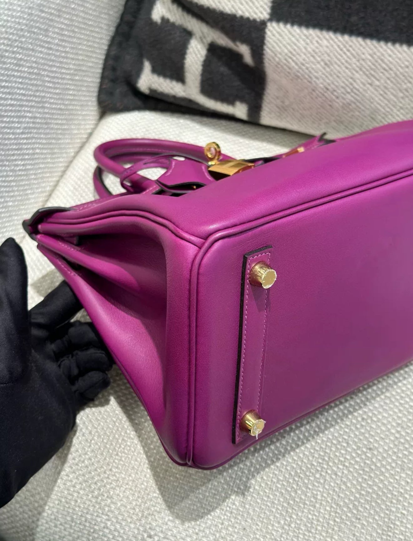 Hermes Birkin 25 Anemone Purple Swift Leather Gold Hardware