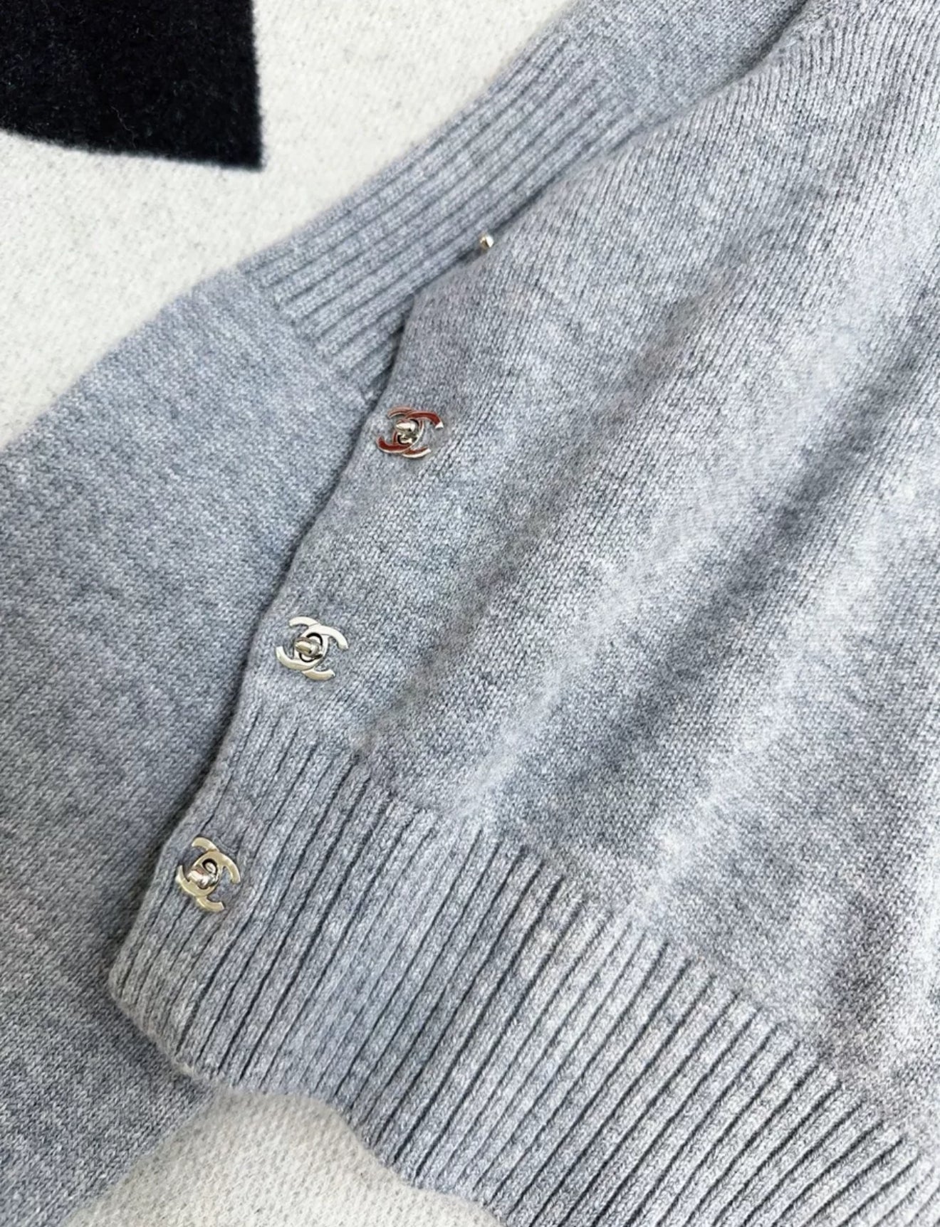 Chanel 24p Grey Cashmere Sweater