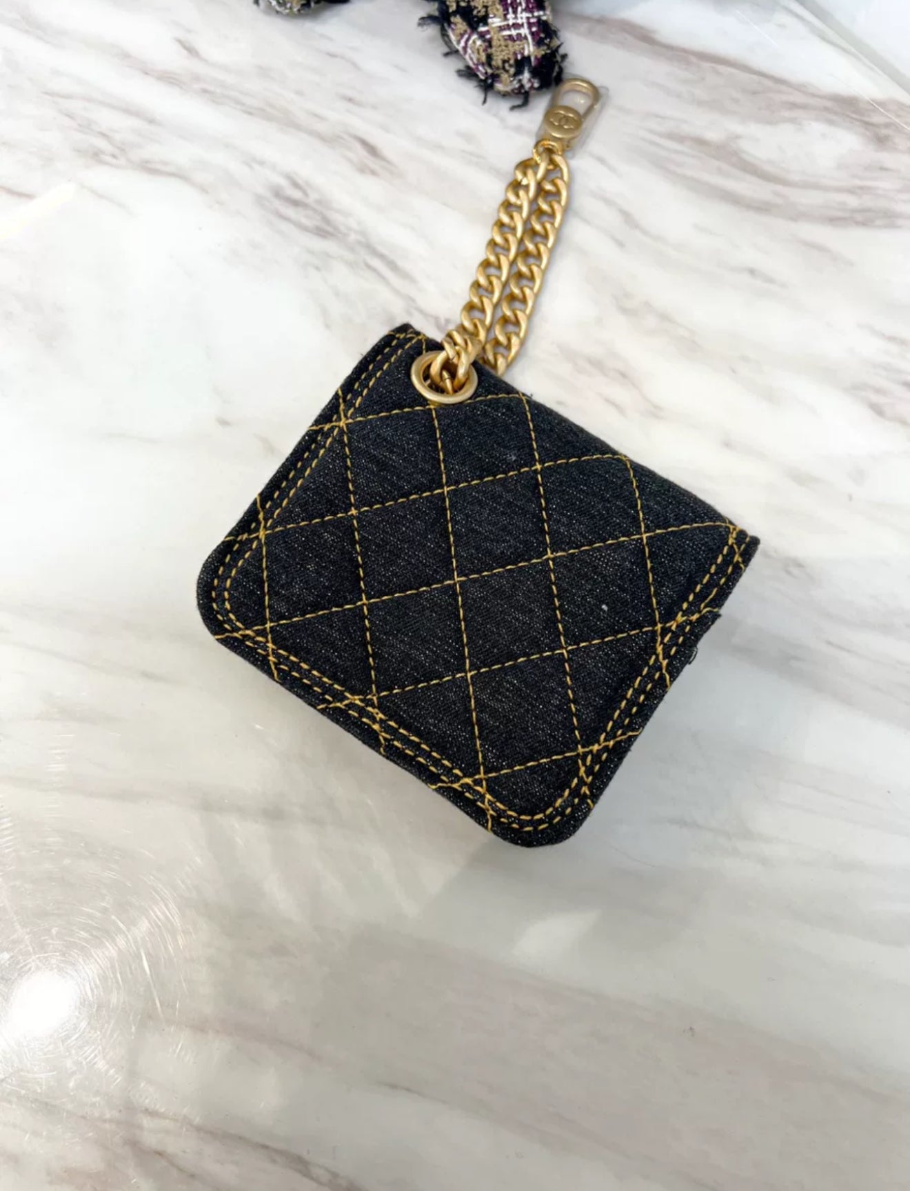 Chanel 23S Denim Mini Bag Keychain